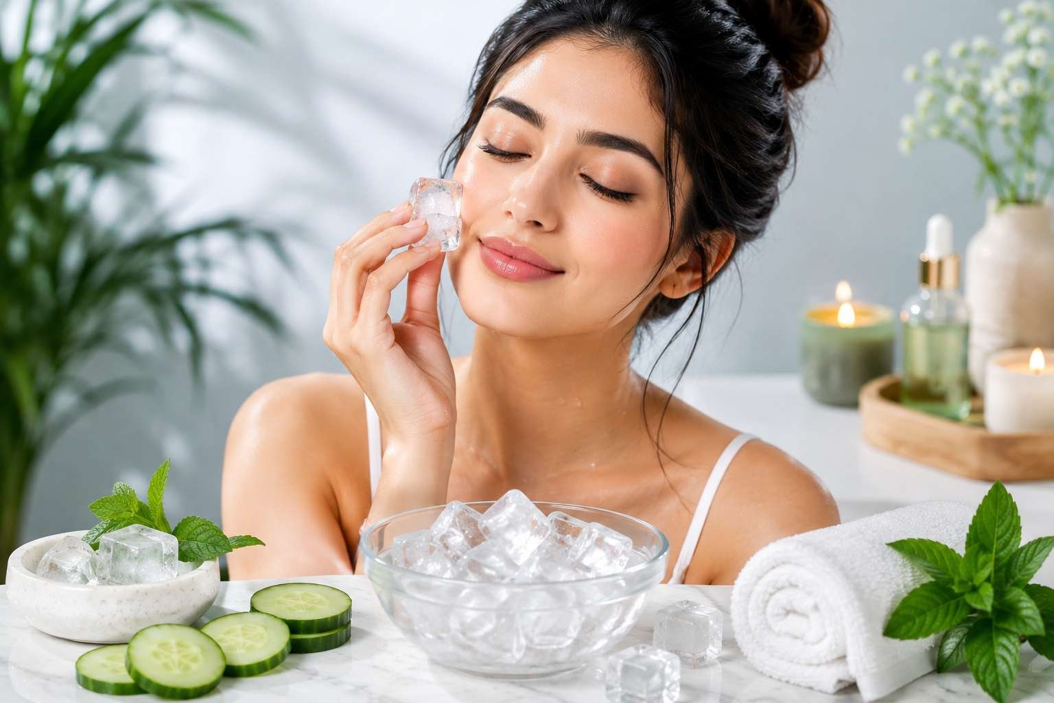 Ice Cube Hacks For Glowing Skin